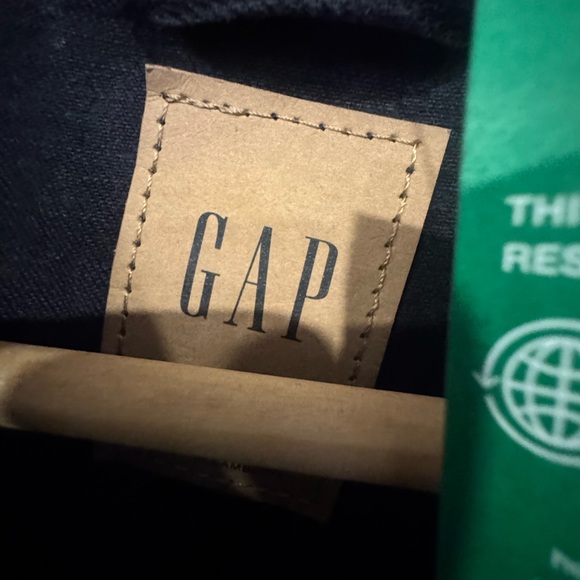 NWT Gap Studded Oversized Icon Denim Jacket Black M Petite - Picture 7 of 9